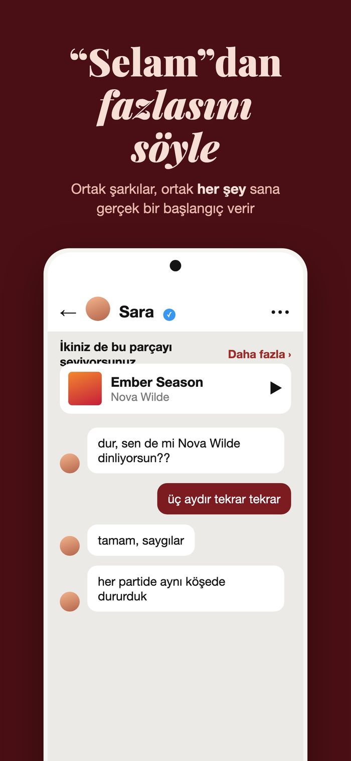 İkisinin de aynı şarkıyı sevdiği bir Flame sohbeti, üstte Nova Wilde’dan Ember Season sabitlenmiş